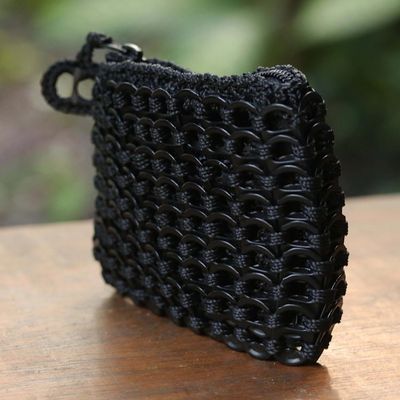 Alternate image for Black Soda Pop Top Change Purse from Brazil Black Recycled Chic