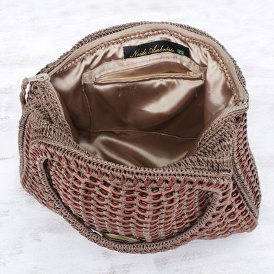 Alternate image for Coppery Crocheted Recycled Soda Pop-Top Handbag Coppery Color