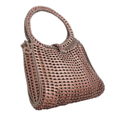 Alternate image for Coppery Crocheted Recycled Soda Pop-Top Handbag Coppery Color
