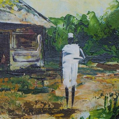 Alternate image for Impressionist Painting of an African House from Ghana Contentment