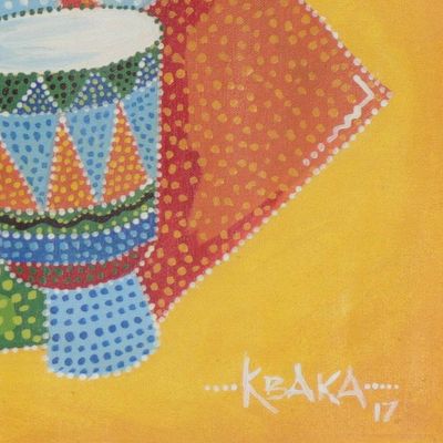 Alternate image for Expressionist Painting of African Lovers from Ghana Lovers Dance