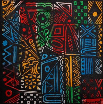 Alternate image for Signed Unstretched Abstract Colorful Acrylic Painting Ecstasy