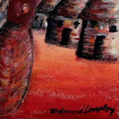Alternate image for Signed Unstretched Expressionist Warm-Toned Acrylic Painting Virtuous Women
