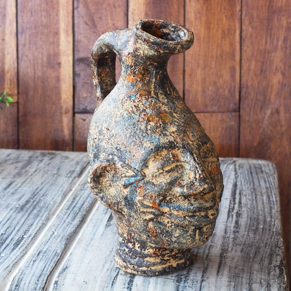 Handmade Decorative Ceramic Sculpture 'Jug Head IV'