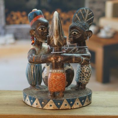 Alternate image for World Peace Sculpture in Sese Wood from Ghanaian Artist Global Peace