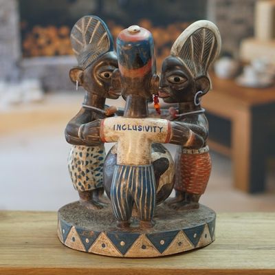 Alternate image for World Peace Sculpture in Sese Wood from Ghanaian Artist Global Peace