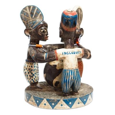 Alternate image for World Peace Sculpture in Sese Wood from Ghanaian Artist Global Peace