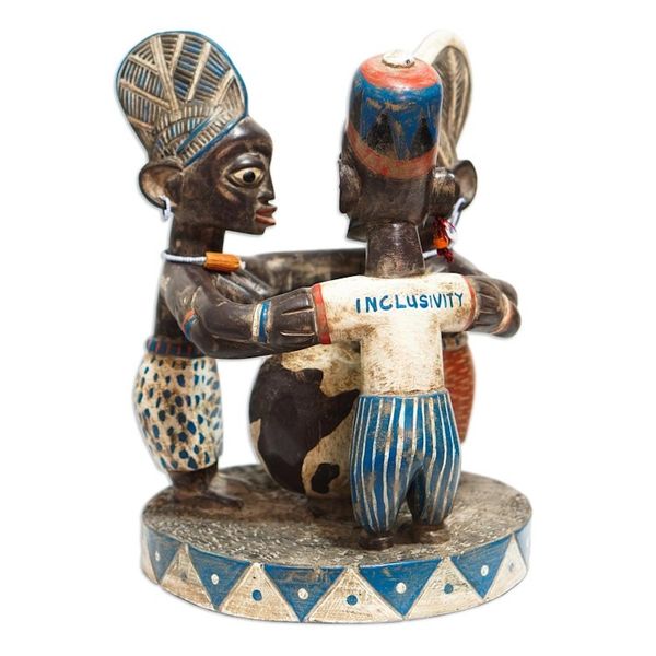 Alternate image for World Peace Sculpture in Sese Wood from Ghanaian Artist Global Peace