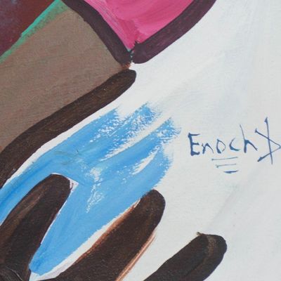 Alternate image for Expressionist Mother and Child Painting from Ghana I Never Thought of It