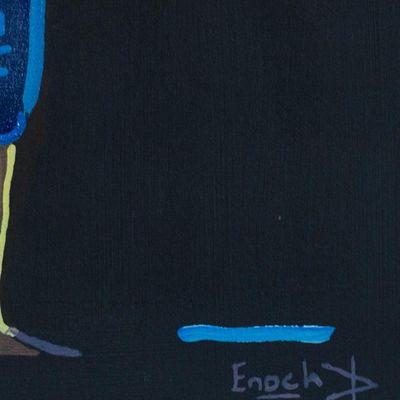 Alternate image for Signed Expressionist Painting of a Mother Walking from Ghana How Long