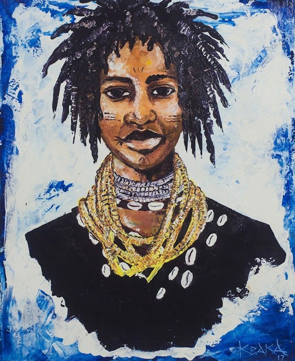 Signed Portrait Painting of a Woman from Ghana 'Donkor III'