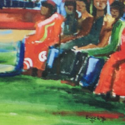 Alternate image for Signed Acrylic Royalty Painting on Canvas Ahemfo Nhiamu