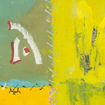 Alternate image for Signed Modern Abstract Painting by a Ghanaian Artist Untitled I