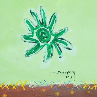 Alternate image for Signed Modern Abstract Painting by a Ghanaian Artist Untitled I