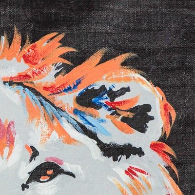 Alternate image for Signed Modern Painting of a Lion from Ghana Lion