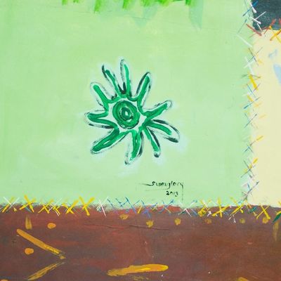 Alternate image for Signed Modern Abstract Painting from Ghana Untitled II