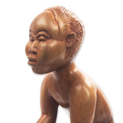 Alternate image for Drummer Hand Carved Mahogany Sculpture Drummer Boy