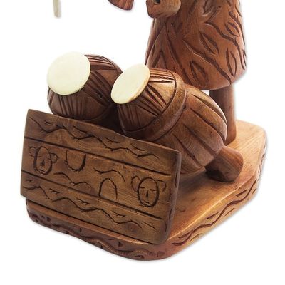 Alternate image for Drummer Hand Carved Mahogany Sculpture Drummer Boy