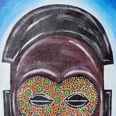 Alternate image for Acrylic on Canvas African Mask Impressionist Painting Good Grace