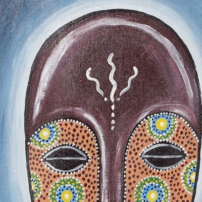 Alternate image for Acrylic Impressionist Style Painting of African Mask Good Mask