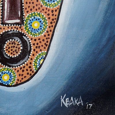 Alternate image for Acrylic Impressionist Style Painting of African Mask Good Mask