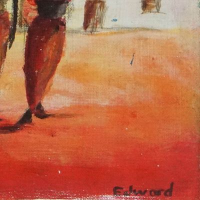 Alternate image for Unstretched Expressionist Acrylic Evening Painting Migration on Land