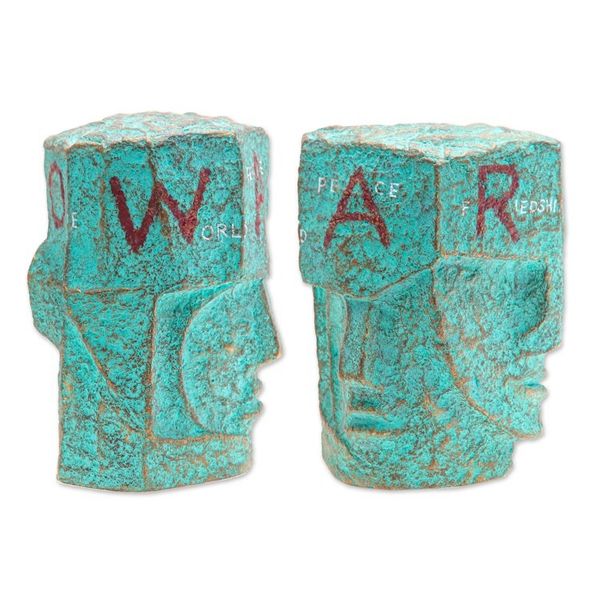 Alternate image for Thai Artisan Crafted Recycled Paper Unique Peace Sculpture No War