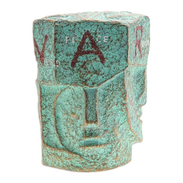 Alternate image for Thai Artisan Crafted Recycled Paper Unique Peace Sculpture No War