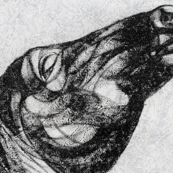 Alternate image for Black and White Surrealist Horse Painting 2019 Moving Horse