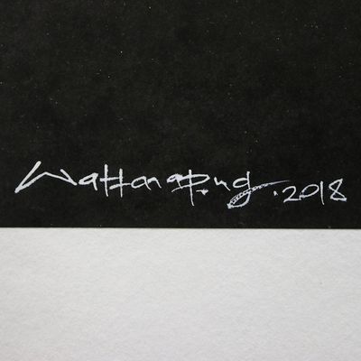 Alternate image for Signed Painting of an Elephant from Thailand Meet Under the Moonlight