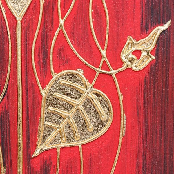 Alternate image for Gold Leaf and Acrylic Painting on Canvas Triptych Shining Mind