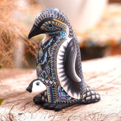 Alternate image for Polymer Clay Mother Penguin Sculpture 4 Inch Penguin Mother