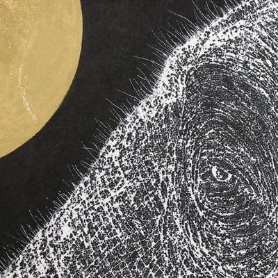 Alternate image for Signed Black and White Painting of an Elephant from Thailand Aging Time