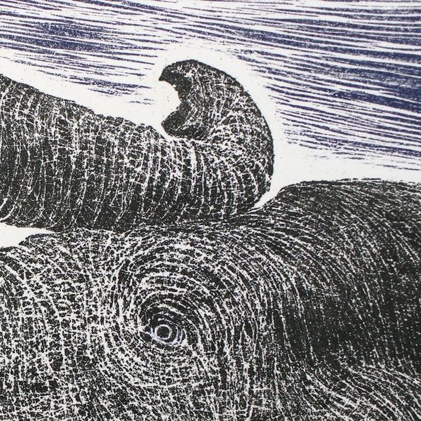 Alternate image for Signed Painting of an Elephant and Landscape from Thailand Happy Under the Moonlight