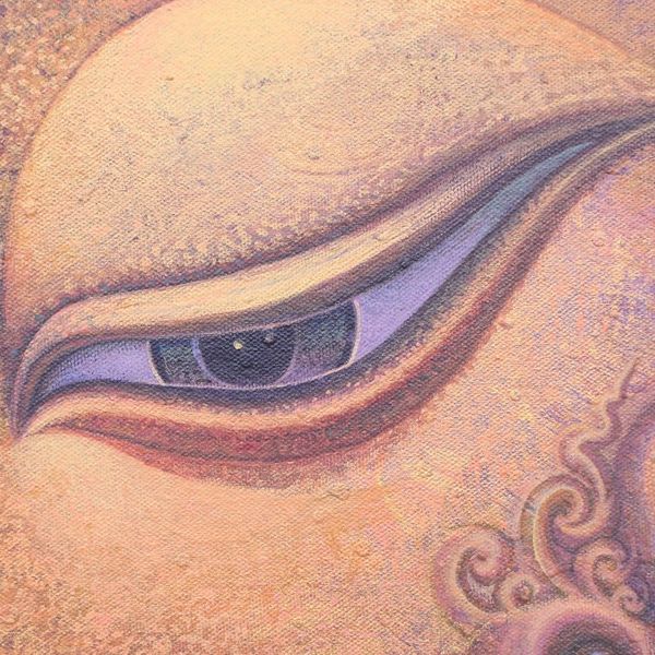 Alternate image for Thai Acrylic on Canvas Buddha Painting Dharma Light