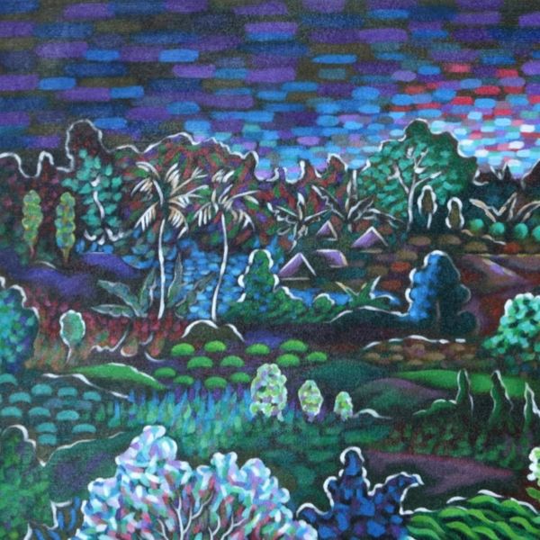 Alternate image for Balinese Nature-Themed Impressionist Painting on Canvas Kelingkung Vibes