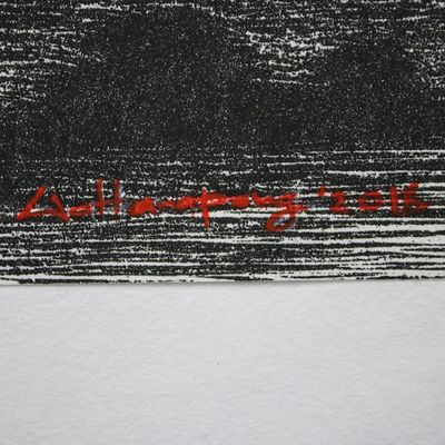 Alternate image for Signed Painting of an Elephant and Moon from Thaialnd Under the Moon and Star