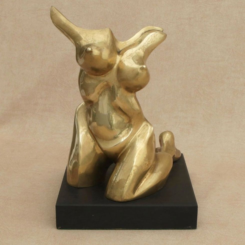 Fine Art Bronze Nude Sculpture of a Woman's Body from Brazil 'Seduction II'