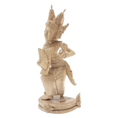 Alternate image for Hand-Carved Wood Dance-Themed Sculpture Legong Keraton