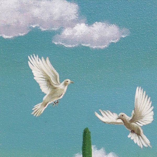 Alternate image for Peace Painting of Girl in the Desert from Bali Indonesia Pray for Peace
