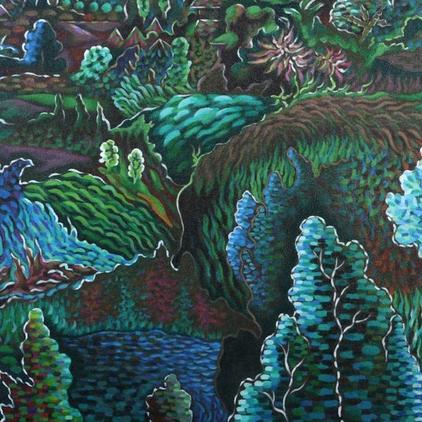 Alternate image for Balinese Nature-Themed Impressionist Painting on Canvas Kelingkung Vibes