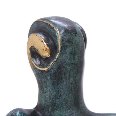 Alternate image for High Shine and Green Patina Bronze Statue of a Bullfighter Stylized Bullfighter II