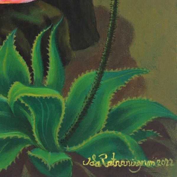 Alternate image for Peace Painting of Girl in the Desert from Bali Indonesia Pray for Peace