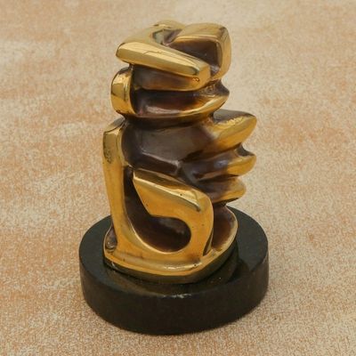 Alternate image for Signed Modern Brazilian Bronze Sculpture Intertwined