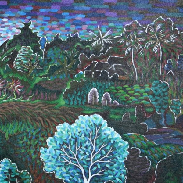 Alternate image for Balinese Nature-Themed Impressionist Painting on Canvas Kelingkung Vibes