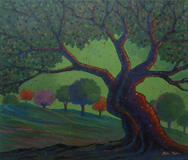 Alternate image for Signed Acrylic Landscape Painting on Canvas The Pioneer