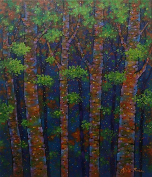 Alternate image for Acrylic Forest Painting from Java Re-Blooming