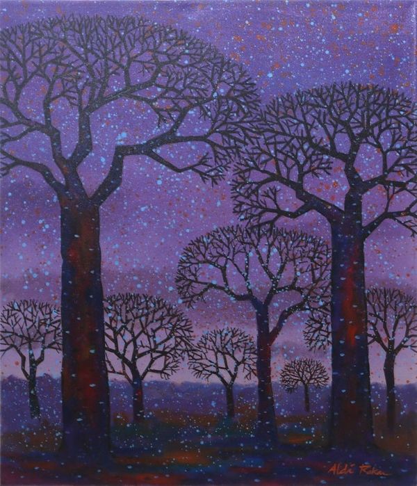 Alternate image for Acrylic Night Scene Painting on Canvas Beautiful Sacrifice