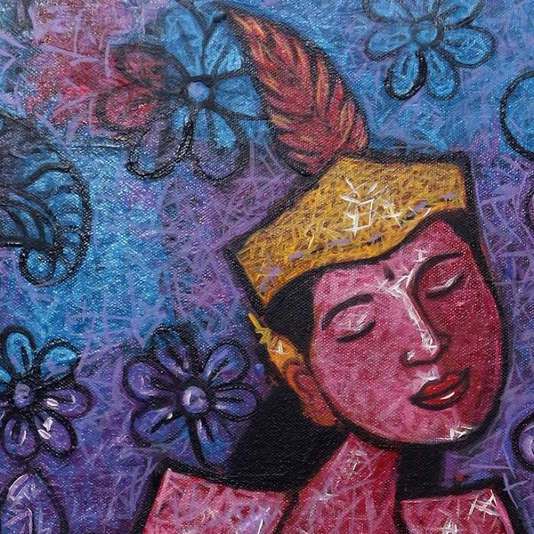 Alternate image for Signed Original Painting of a Javanese Serimpi Dancer Serimpi Dance