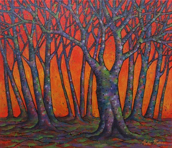Alternate image for Signed Acrylic Tree Painting Dry Up